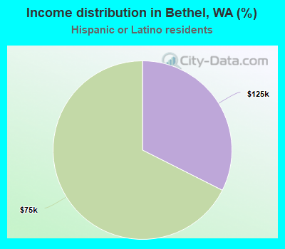 Income distribution in Bethel, WA (%)