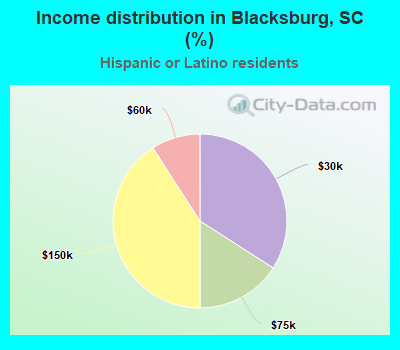 Income distribution in Blacksburg, SC (%)