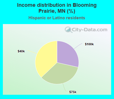 Income distribution in Blooming Prairie, MN (%)