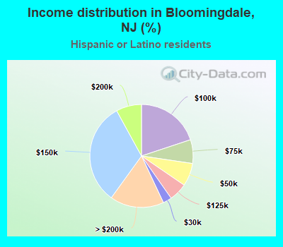Income distribution in Bloomingdale, NJ (%)