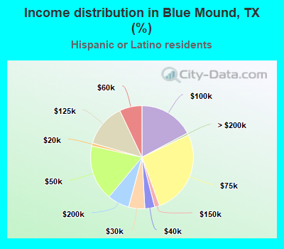 Income distribution in Blue Mound, TX (%)