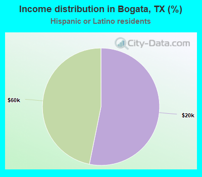 Income distribution in Bogata, TX (%)