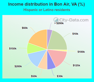 Income distribution in Bon Air, VA (%)