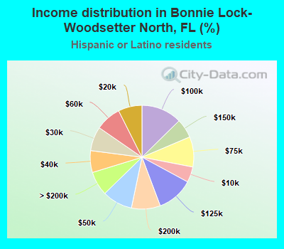 Income distribution in Bonnie Lock-Woodsetter North, FL (%)