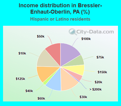 Income distribution in Bressler-Enhaut-Oberlin, PA (%)