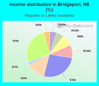 Income distribution in Bridgeport, NE (%)