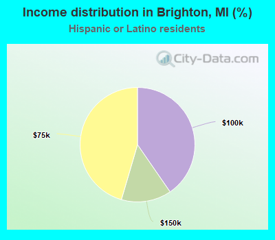 Income distribution in Brighton, MI (%)