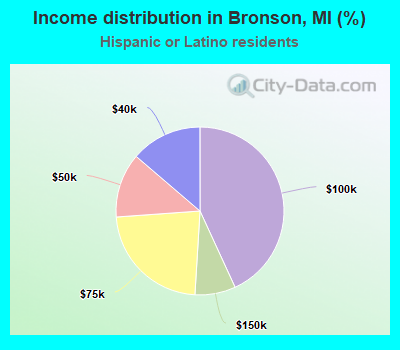 Income distribution in Bronson, MI (%)
