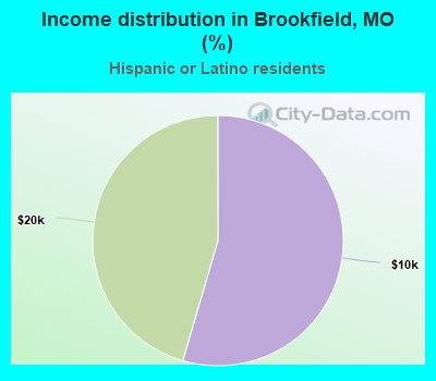 Income distribution in Brookfield, MO (%)
