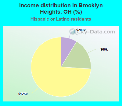 Income distribution in Brooklyn Heights, OH (%)