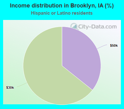 Income distribution in Brooklyn, IA (%)