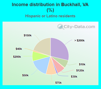 Income distribution in Buckhall, VA (%)