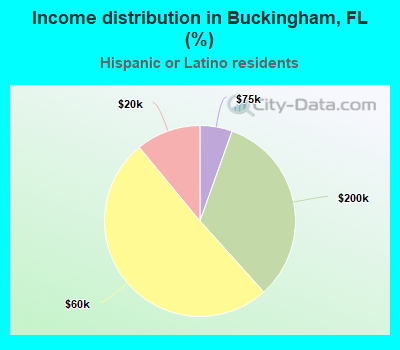 Income distribution in Buckingham, FL (%)