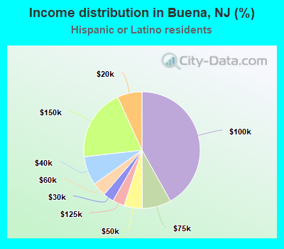 Income distribution in Buena, NJ (%)