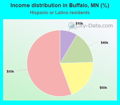 Income distribution in Buffalo, MN (%)