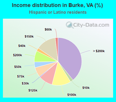 Income distribution in Burke, VA (%)