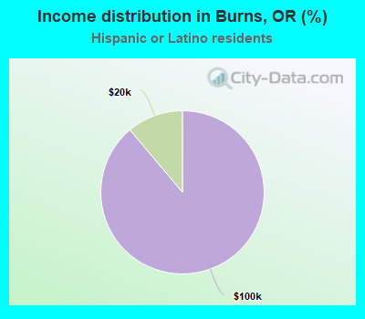 Income distribution in Burns, OR (%)