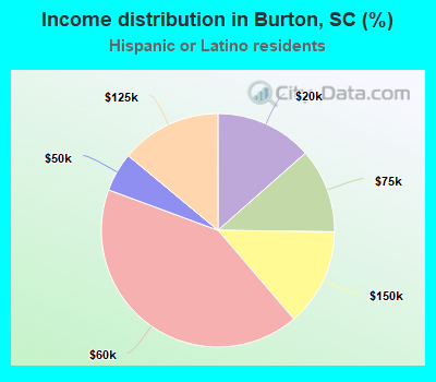 Income distribution in Burton, SC (%)