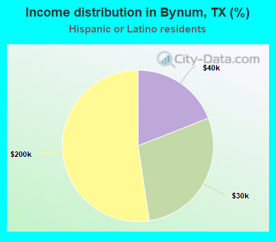 Income distribution in Bynum, TX (%)