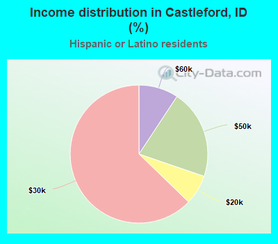 Income distribution in Castleford, ID (%)