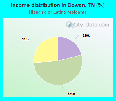 Income distribution in Cowan, TN (%)