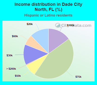 Income distribution in Dade City North, FL (%)