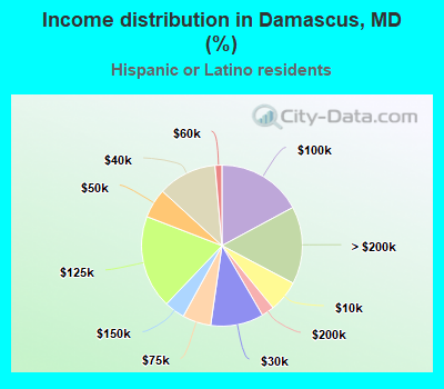 Income distribution in Damascus, MD (%)