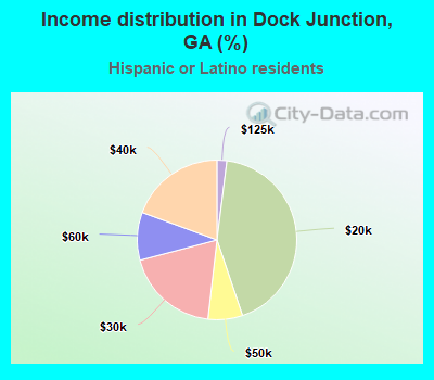 Income distribution in Dock Junction, GA (%)