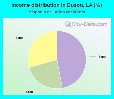 Income distribution in Duson, LA (%)