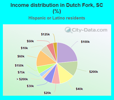 Income distribution in Dutch Fork, SC (%)