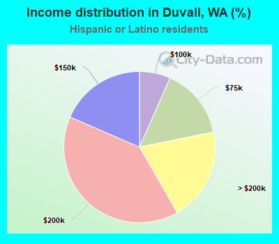 Income distribution in Duvall, WA (%)