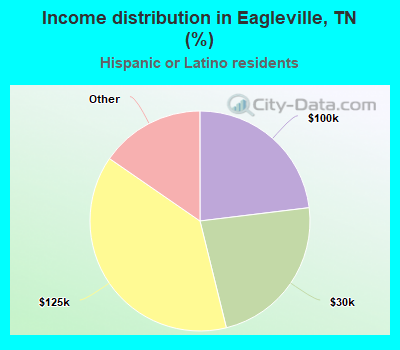 Income distribution in Eagleville, TN (%)