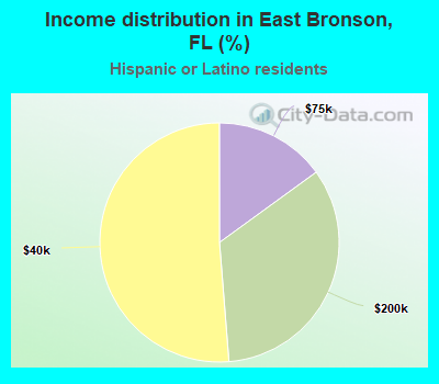 Income distribution in East Bronson, FL (%)