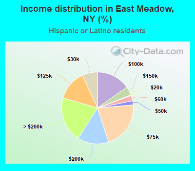 Income distribution in East Meadow, NY (%)