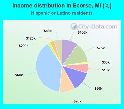 Income distribution in Ecorse, MI (%)