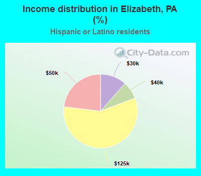 Income distribution in Elizabeth, PA (%)