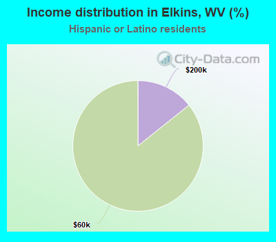 Income distribution in Elkins, WV (%)