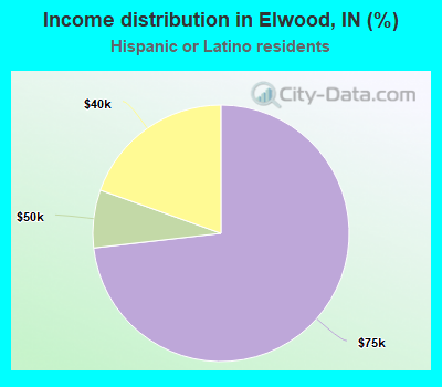 Income distribution in Elwood, IN (%)