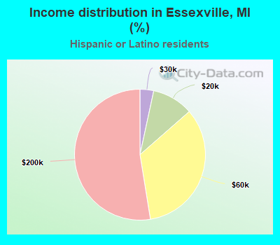 Income distribution in Essexville, MI (%)