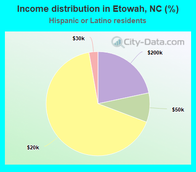 Income distribution in Etowah, NC (%)