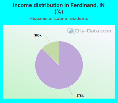 Income distribution in Ferdinand, IN (%)