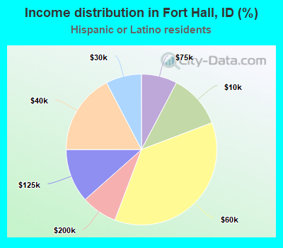 Income distribution in Fort Hall, ID (%)