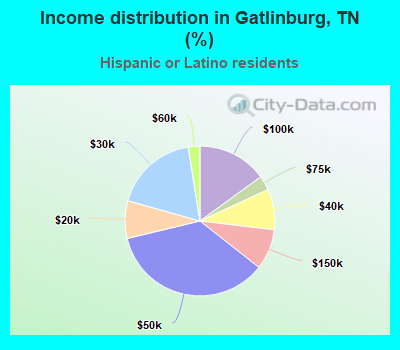 Income distribution in Gatlinburg, TN (%)