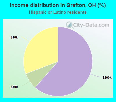 Income distribution in Grafton, OH (%)