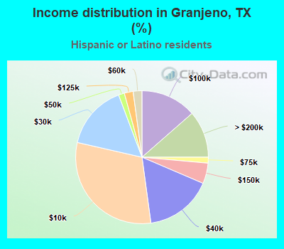 Income distribution in Granjeno, TX (%)