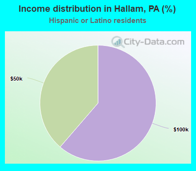 Income distribution in Hallam, PA (%)