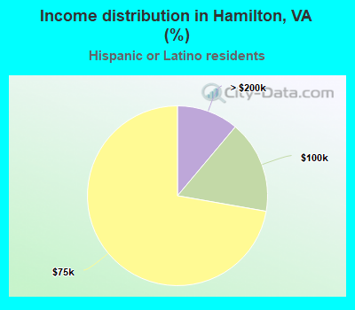 Income distribution in Hamilton, VA (%)