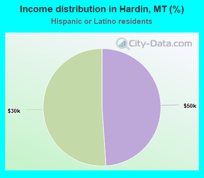 Income distribution in Hardin, MT (%)