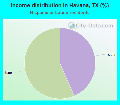 Income distribution in Havana, TX (%)