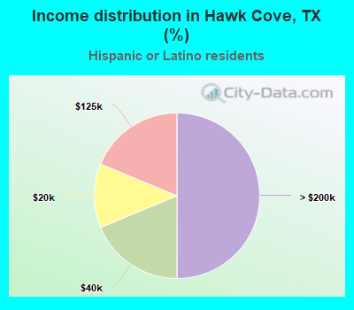 Income distribution in Hawk Cove, TX (%)